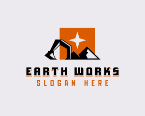 Excavation - Mountain Excavation Quarry logo design