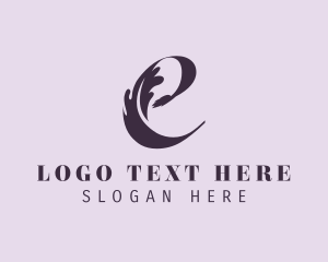 Leaf - Violet Beauty Letter E logo design
