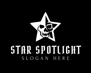 Death Skull Star logo design