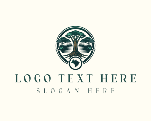 Map - Brazil Forest Jungle logo design