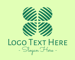 Stripes - Vegan Leaf Clover logo design