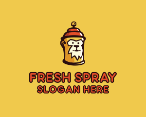 Spray - Monkey Spray Can logo design