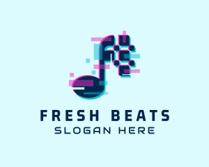 Hip Hop - Music Streaming Glitch logo design
