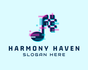 Composer - Music Streaming Glitch logo design