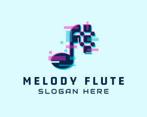 Music Streaming Glitch logo design