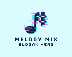 Album - Music Streaming Glitch logo design