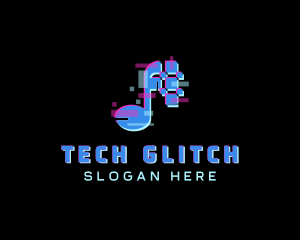 Glitch - Music Streaming Glitch logo design
