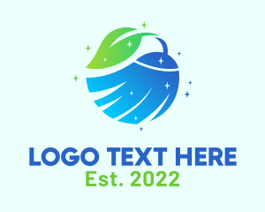 Sanitation - Eco Cleaning Broom logo design
