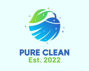 Eco Cleaning Broom logo design