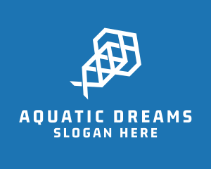 Geometric Fish Aquatic logo design