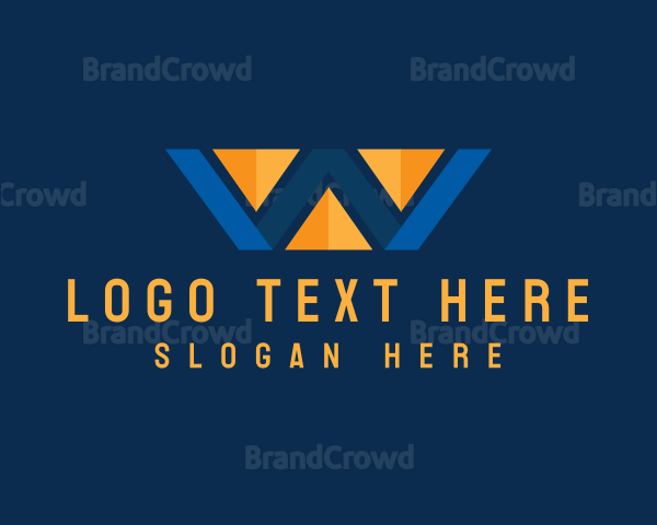 Modern Geometric Letter W Logo