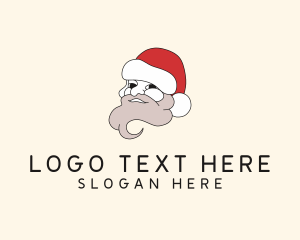 Head - Christmas Holiday Santa logo design