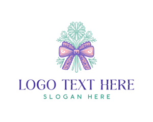 Delicate - Floral Coquette Ribbon logo design