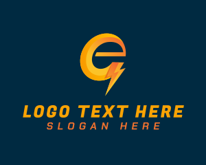 Charge - Electric Volt Letter E logo design