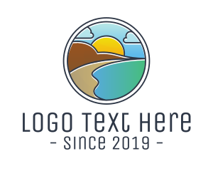 Seashore - Mountain Lagoon Badge logo design