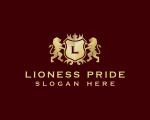 Lion Shield Crest logo design