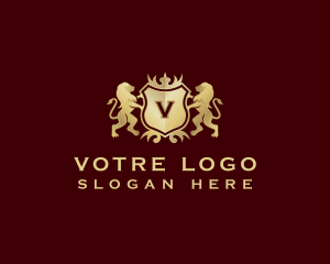 Wealth - Lion Shield Crest logo design