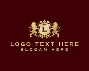 Ornamental - Lion Shield Crest logo design
