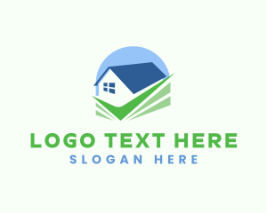 Rental - House Property Checkmark logo design