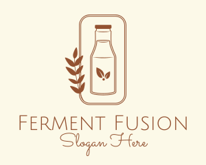 Ferment - Natural Kombucha Bottle logo design