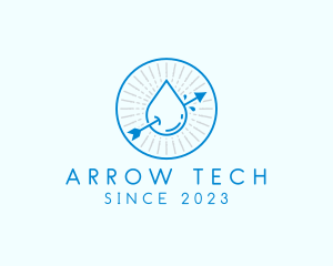 Water Droplet Arrow  logo design