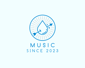 Fluid - Water Droplet Arrow logo design