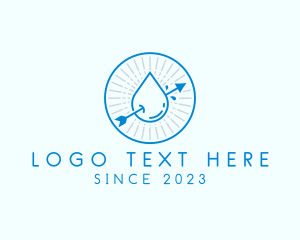 Sanitation - Water Droplet Arrow logo design