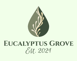 Eucalyptus - Leaf Vine Oil Droplet logo design