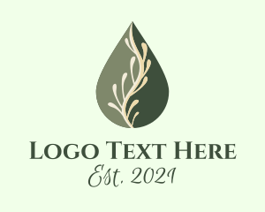 Eucalyptus - Leaf Vine Oil Droplet logo design