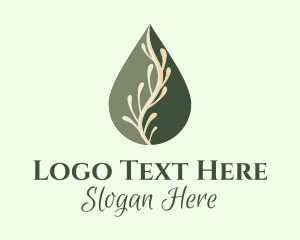 Leaf Vine Oil Droplet Logo