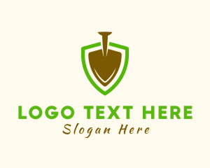 Plant Nursery - Garden Shield Shovel logo design