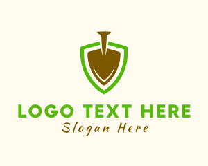 Landscape - Garden Shield Shovel logo design