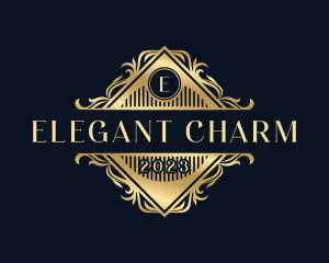 Elegant Ornamental Floral logo design