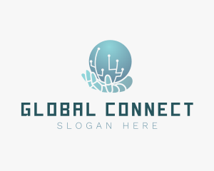 Global - Global Technology Hand logo design