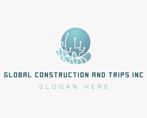 Global Technology Hand logo design