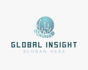 Global Technology Hand logo design