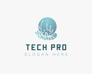 Technology - Global Technology Hand logo design