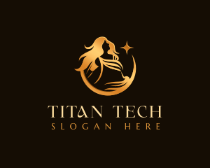Titan - Goddess Woman Gladiator logo design