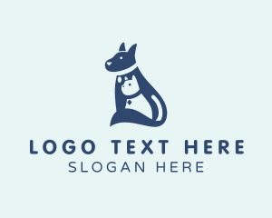 Feline - Cat Dog Grooming logo design