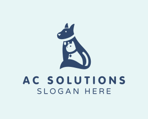 Cat Dog Grooming logo design