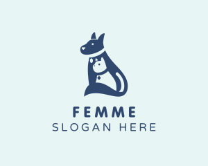 Cat Dog Grooming logo design