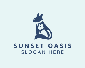 Cat Dog Grooming logo design