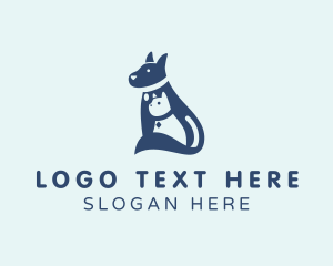 Character - Cat Dog Grooming logo design