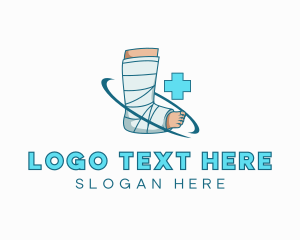 Injury - Medical Leg Wrap Injury logo design