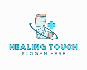 Injury - Medical Leg Wrap Injury logo design