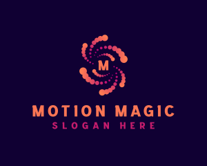 Particles Vortex Motion logo design