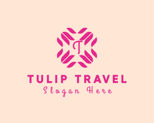 Tulip Flower Geometric Jewelry logo design