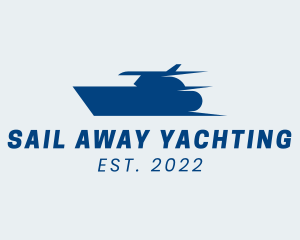 Blue Sailing Speedboat  logo design