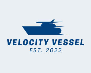 Speedboat - Blue Sailing Speedboat logo design