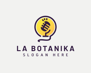 Minimalist Podcast Microphone Logo